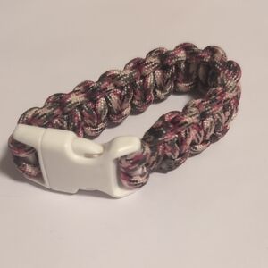 Multicolor Braided Paracord Bracelet with White Clasp
